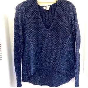 Original Helmut Lang Knit Blue Navy V neck Sweater Size 0 /P / XS